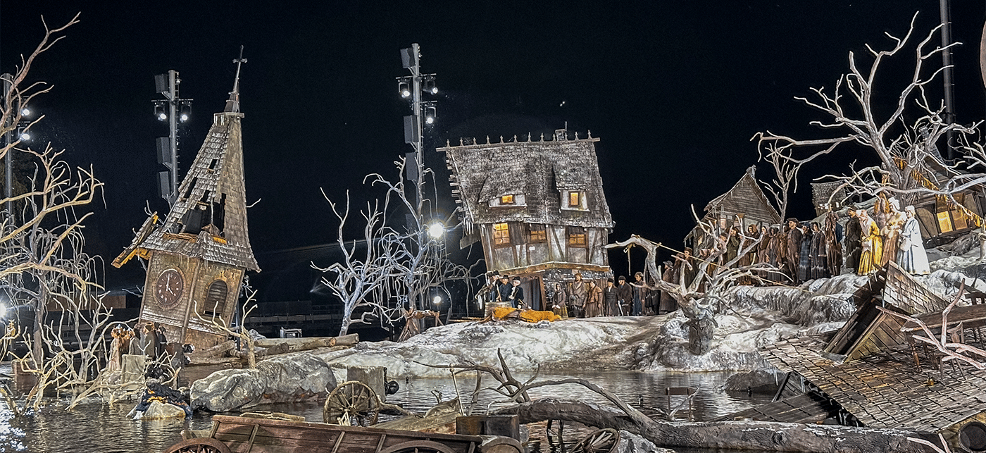 Seebühne Bregenz bei Nacht